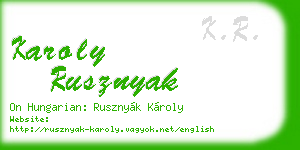 karoly rusznyak business card